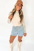 Floral Lace Patchwork Long Sleeve High Neck Slim Top